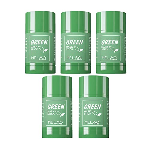 Green Tea Mask Stick, Green Tea Deep Cleanse Mask, Grüntee Purifying Clay Green Tea Mask, Deep Cleansing Smearing Mask, Moisturizing Nourishing Skin, 40g (5 Stück)