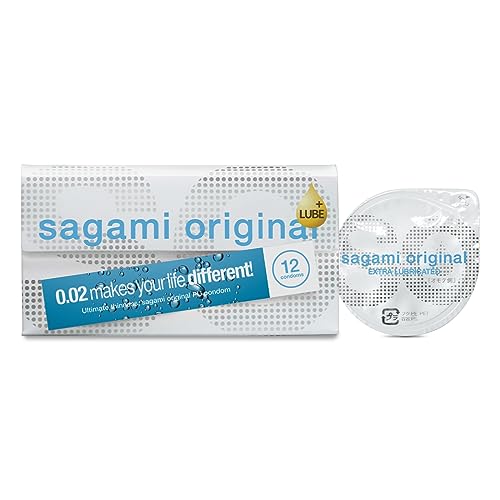Sagami Original 0,02 extra geschmiert | superdünn | super stark | latexfreie PU-Kondome (12 Stück)
