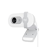 Logitech Brio 100 Full HD-Webcam für Meetings und Streaming, Auto-Lichtausgleich, integriertes Mikrofon, Abdeckblende, USB-A, für Microsoft Teams, Google Meet, Zoom und mehr - Weiß