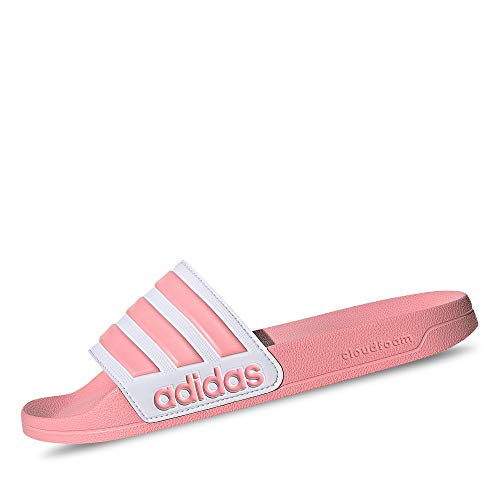 adidas Womens Adilette Shower Sandal, Glory Pink/Footwear White/Glory Pink