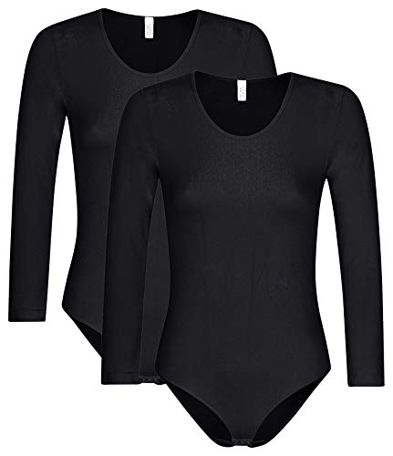 r-dessous 1-3 Stück Damen langarm Body nahtlose Mikrofaser für Sport