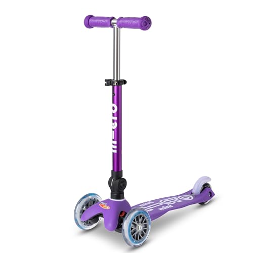 Micro Scooter | Mini Micro Deluxe, faltbarer Kinderroller | Lenker verstellbar | leicht | 2-5 Jahre | Jungen & Mädchen | Lila