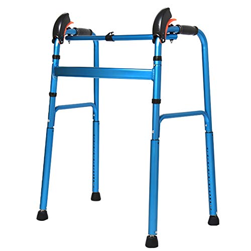 Blauer faltbarer Senioren-Gehwagen mit Griff, höhenverstellbarer aufrechter Gehwagen, leichte Schritthilfe für Erwachsene, Belastung 150 kg