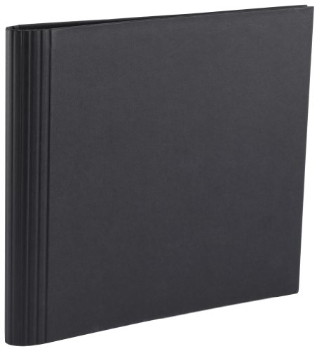 Semikolon 353288 Fotomappe 23 Ring - 35 x 32 cm - Efalinbezug - für Album, Fotobuch mit Ringheftung – black schwarz