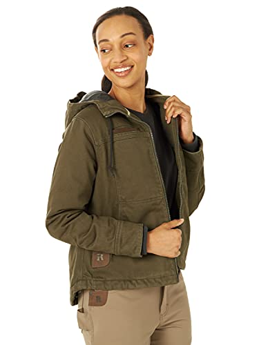 Wrangler Riggs Workwear Damen Robuste Arbeitsjacke aus Segeltuch Jacke, Oliv/Blatt für Mich (Leaf It to Me), M