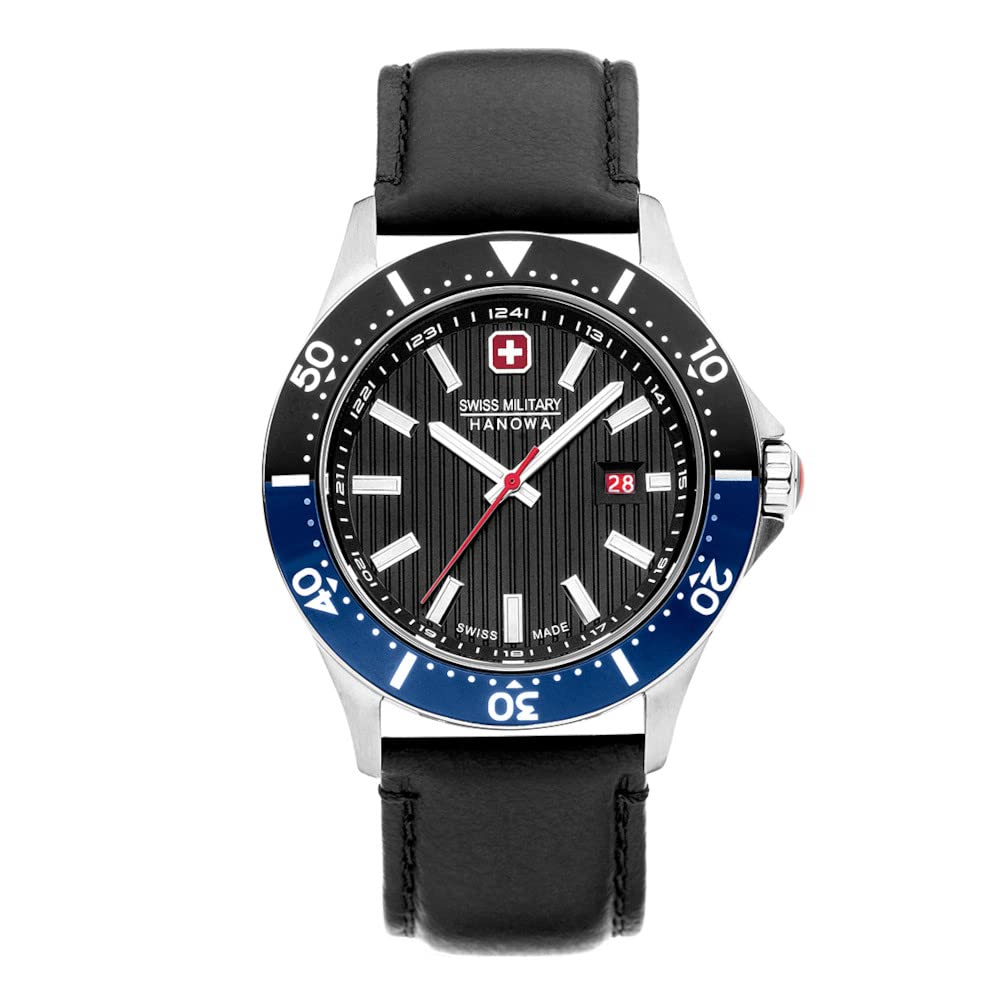 Swiss Military Herren Analog Quarz Uhr mit Leder Armband SMWGI0000341