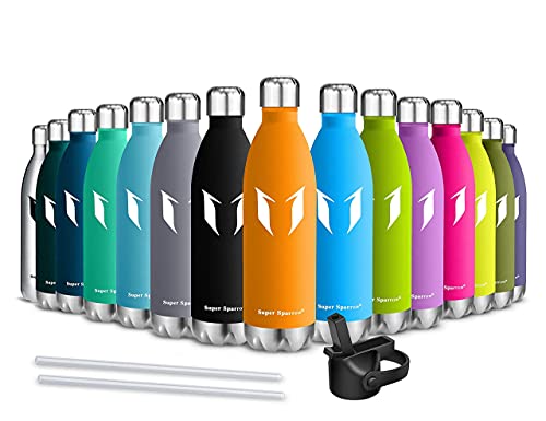Super Sparrow Trinkflasche/Wasserflasche Doppelwandig Vakuum Isoliert Edelstahl - 750ml - Auslaufsicher Sport Trinkflaschen | Ideale Flasche - BPA-freie Sportkappe mit Standardkappe