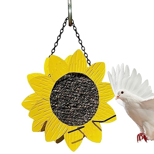 Weppduk Sonnenblumen-Vogelfutterstation,Sonnenblumen-Vogelfutterstation | Vogelhäuschen aus Metall,Wasserdichter, auslaufsicherer, langlebiger Metall-Vogelhäuschen mit großer Kapazität für die Garten-