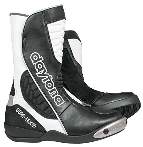 Daytona Strive GTX Gore-Tex wasserdichte Motorradstiefel 43 Schwarz/Weiß