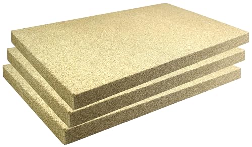 Vermiculite Platten Schamott Ersatz SF600 für die Feuerraum Auskleidung bis 1100°C Varianten (600 x 400 x 30 mm, 3 Stück)