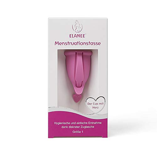 ELANEE Menstruationstasse Größe 1, einfache Entnahme dank diskreter Zuglasche, 23 ml Füllmenge (740-00)