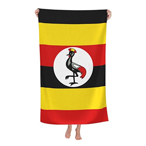 Uganda Flagge Ugandans Strandtücher Badelaken Großer Handtuchbezug für Damen Herren Decke 32x52in