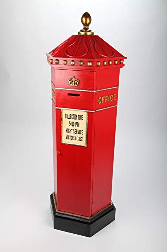 point home Weinschrank, Getränkeregal Briefkasten, Retro, rot, 123cm