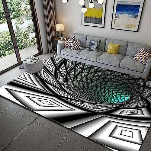 3D Teppich Optische Täuschung, Illusion Rug Moderner Rutschfester Bodenmatte Für Home Schlafzimmer Büro Wohnzimmer Haustür Art Deco Teppich,120×160CM,H