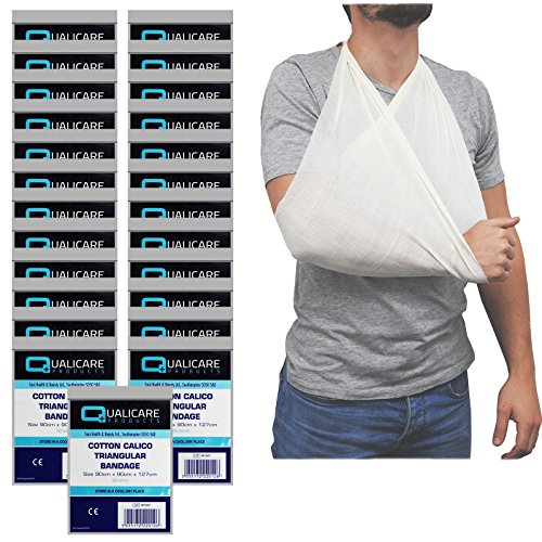 qualicare Baumwolle Calico-Dreikant Armschlinge Verletzungen Unterstützung Arm Schulter Support – 50 Stück