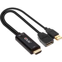 Club 3D - Videoanschluß - DisplayPort / HDMI - DisplayPort (W) bis HDMI, USB (nur Strom) (M) - 25 cm - 4K Unterstützung, aktiv