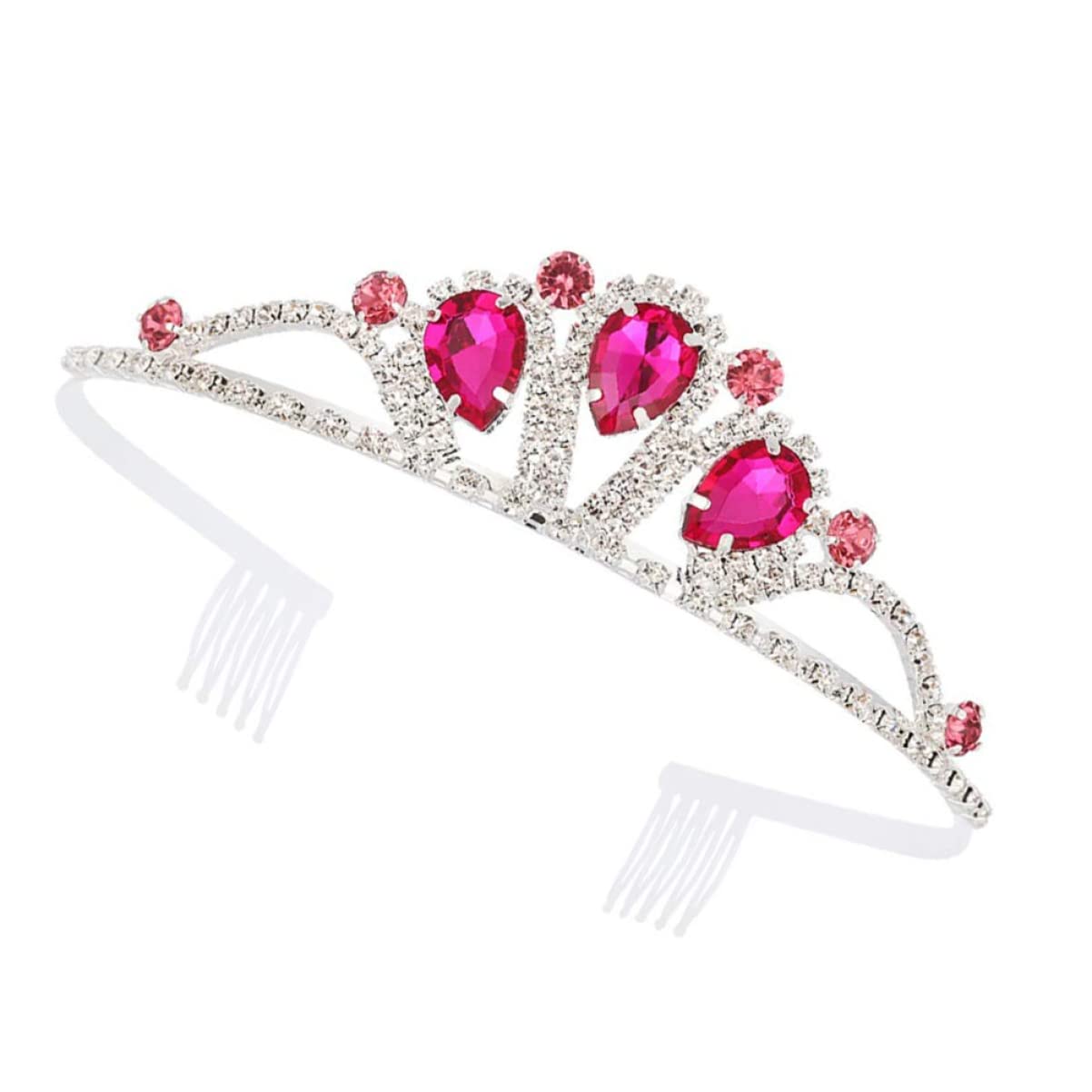 Haarnadel 1pc Tiara Königin Silber Kinder Vintage Braut Haarband Europäischen Kopf, Kamm Strass Kämme, Geformte Kristall Hochzeit Baby Frauen Kopfschmuck Requisite Elegante Kinder Haare for Metall Zub