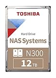 Toshiba 12TB N300 Internal Hard Drive – NAS 3.5 Inch SATA HDD Supports Up to 8 Drive Bays Designed for 24/7 NAS Systems, New Generation (HDWG480UZSVA)