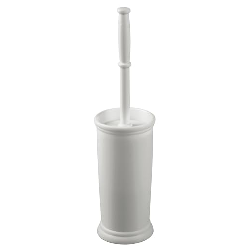 mDesign Toilettenbürste mit Halterung - moderne Klobürste für Badezimmer und Gäste-WC - hochwertiger WC Bürstenhalter aus langlebigem Kunststoff - hellgrau