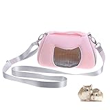 Haustier Tragetasche, Tragbare Atmungsaktive Hamster Ratten Schultertasche Handtasche Reise Wandern Haustier Tasche Winter Warme Käfig Nest Eichhörnchen Zubehör (Color : Pink)