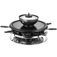 Unold Raclette und Fondue-Set Multi 4 in 1 - 48726 8 Raclettepfännchen 1300 Watt