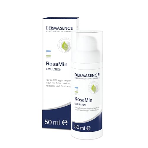 DERMASENCE RosaMin Emulsion, 50 ml - Intensiv beruhigende und regenerierende Nachtpflege für die zu Rötungen und Rosacea neigende Haut - schützt die labilen Blutgefäße und wirkt antiendzündlich
