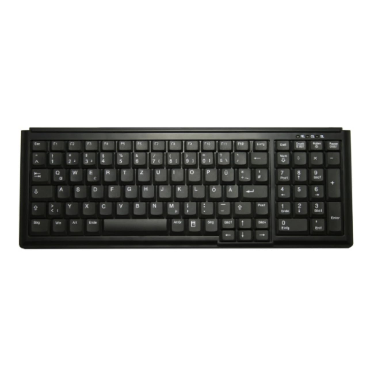Active Key AK-7000-U-B/GE Ultraflache Tastatur, Industrie 4.0 mit NumPad, USB Schwarz
