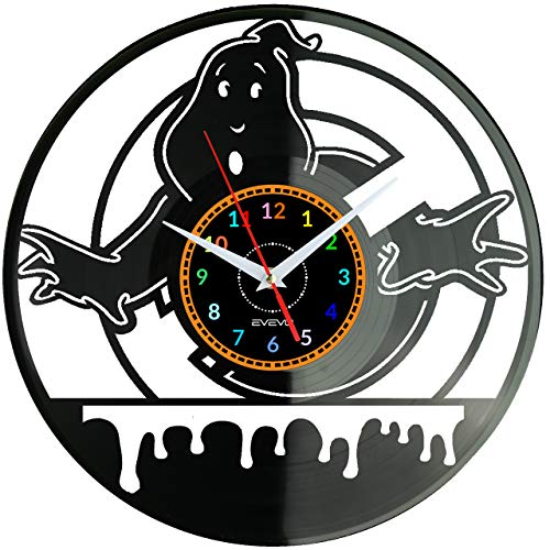 EVEVO Ghostbusters Wanduhr Vinyl Schallplatte Retro-Uhr groß Uhren Style Raum Home Dekorationen Tolles Geschenk Wanduhr Ghostbusters