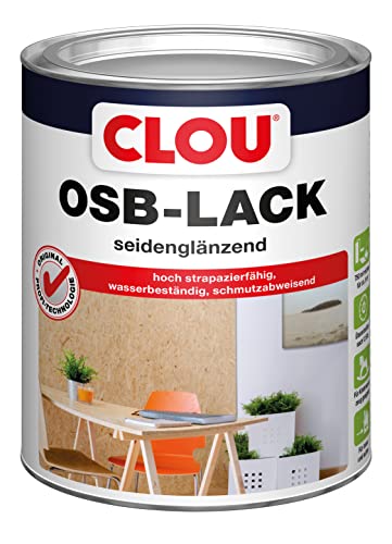 Clou OSB Lack: Seidenglänzender Holzlack zur Versiegelung von OSB-Platten, farbloser Parkettlack, wasserabweisend, 750ml