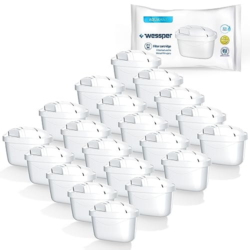 Wessper Pack 20 Wasserfilter Kartuschen Kompatibel mit BRITA Wasserfilter Maxtra, AmazonBasics