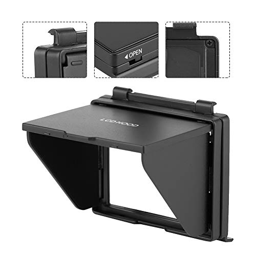 Hopcd Kameraobjektivhauben, Kamera-LCD-Monitor, Sonnenschutz und Sonnenhaube, tragbare, zusammenklappbare LCD-Bildschirmschutzhülle für Nikon D850