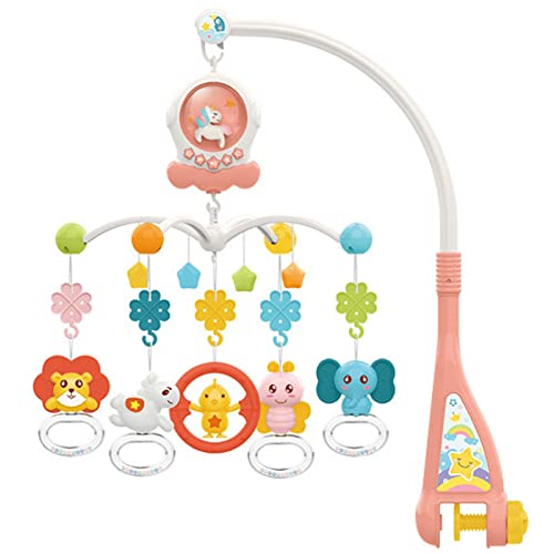 Eastuy Babybett Mobile | Kinderzimmer-Mobile Musikalisches Baby-Projektor-Nachtlicht | Neugeborenes Spielzeug für die Gehirnentwicklung von 0-3 Monaten, Babyspielzeug mit Musik und Lichtern