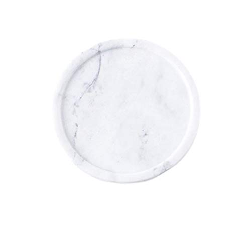 Vosarea marmor schmuck platte teller schmuckstück ablage runde dessertteller snack teller mehrzweckablage für zuhause party, weiß