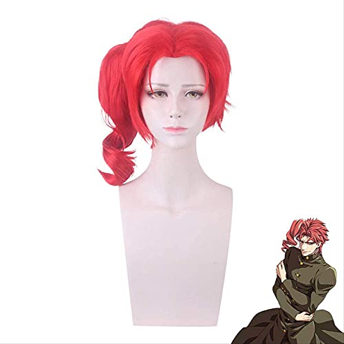 ydound Anime Coser Wig Anime JoJo' s Bizarre Abenteuer Rolle Perücke Kakyoin Noriaki Cosplay Perücke Rot Hof Perücke Hohe Temperatur