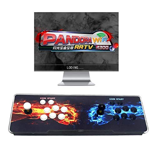 Kulukula Retro Arcade-Spielekonsole WiFi, Pandora Box RRTV 11 Arcade-Maschinenunterstützung Herunterladen von Spielen 1280 x 720 Full HD-Auflösung, erweiterte Octa Core-CPU (4300Games)