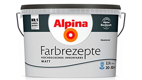 Alpina Farbrezepte Ruhiges Hellgrau 2,5 l, Kieselstrand, Innenfarbe matt