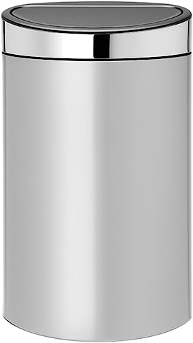 Brabantia 114861 Touch Bin New mit herausnehmbaren Kunststoffeinsatz, , metallic grey / brilliant steel, 40 L