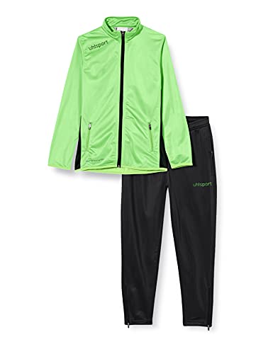 uhlsport Kinder Essential Classic Anzug Trainingsanzug, Flash grün/Schwarz, 104