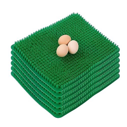 RIVNN Hühner Nesting Pads, Waschbare Nesting Box Pads für Hühner, Wiederverwendbare Nesting Pads für das Hühnergehege, 6 Stück 35x30x2cm (Grün)