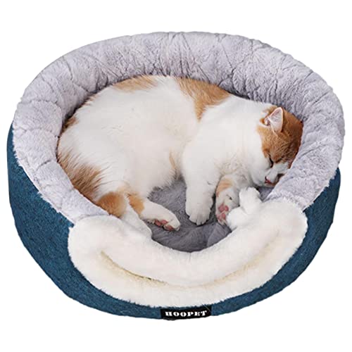 Kätzchenbett | Polyester tragbare kleine Katzenbetten für Indoor-Katzen – Hundezubehör lindert Verspannungen und Stress, 2-in-1 gestepptes, warmes Katzenhaus Privat geschlossenes Haus Huaxingda