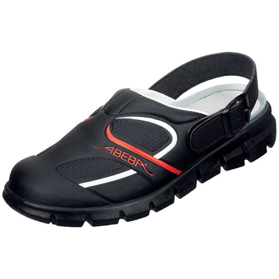 Abeba Clog 7332 - Dynamic Mikrofaser, schwarz/rot zertifiziert