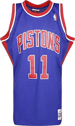 Mitchell & Ness - Detroit Pistons Isiah Thomas - Swingman Jersey Trikot - Hardwood Classic - NBA Basketball - Blau (L)