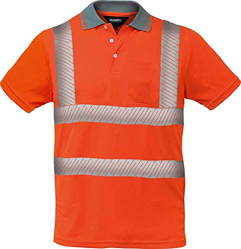 Warnschutz Polo-Shirt Coolpass mit segmentierten Reflexstreifen,Atmungsaktiv ,orange oder gelb Gr.XS - 5XL (XL, orange)