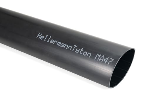 HellermannTyton 323-20630 Schrumpfschlauch mit Kleber Schwarz 63 mm Schrumpfrate:4:1 1 m