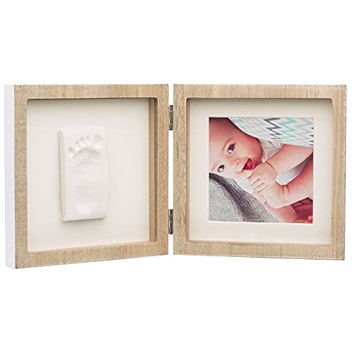 Baby Art 3601098300 Holz Bilderrahmen zweiteilig mit Gipsabdruck und Foto, braun