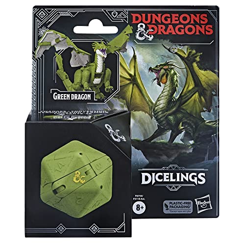 Dungeons & Dragons Dicelings Grüner Drache, D&D Drachenspielzeug zum Sammeln, Action-Figur