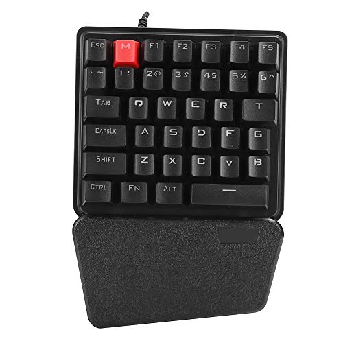 Einhandtastatur, Ergonomics USB-kabelgebundene mechanische Spieletastatur mit farbenfroher Hintergrundbeleuchtung für PUBG Mobile Games