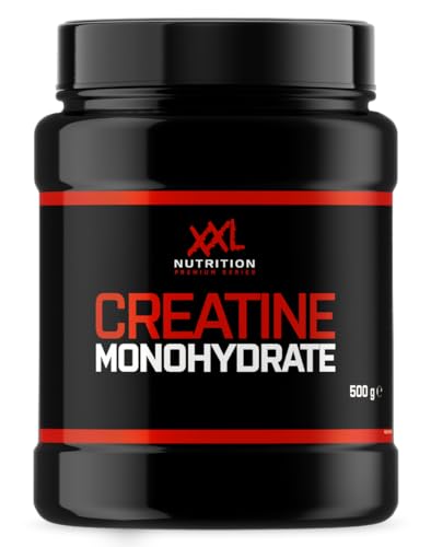 XXL Nutrition - Creatin Monohydrat Pulver - Ohne Zusätze - Muskelaufbau, Reines & Mikrofeines Kreatin Monohydrat, Creatine - Lemon - 500 Gramm