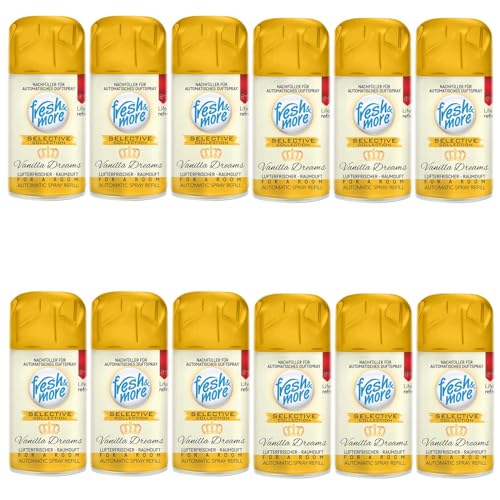 12x Fresh & More Lufterfrischer Vanilla Dreams Nachfüller, 250ml