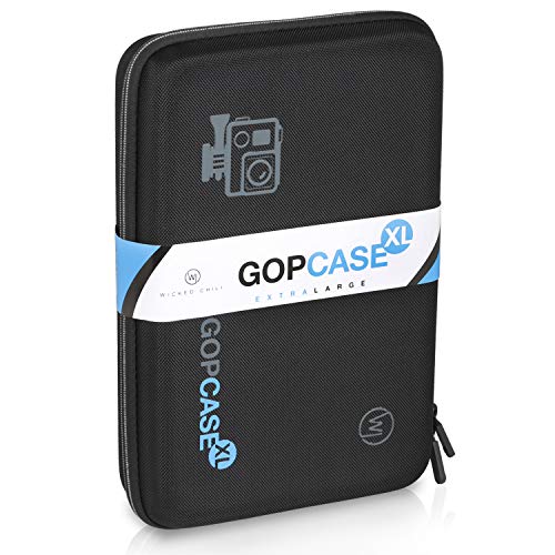 Wicked Chili GOP Case Tasche kompatibel mit GoPro Hero 10, 9, 8, 7, 2018, 6, 5, Apeman, Crosstour Schutztasche für Kamera und Zubehör (XL, schwarz)